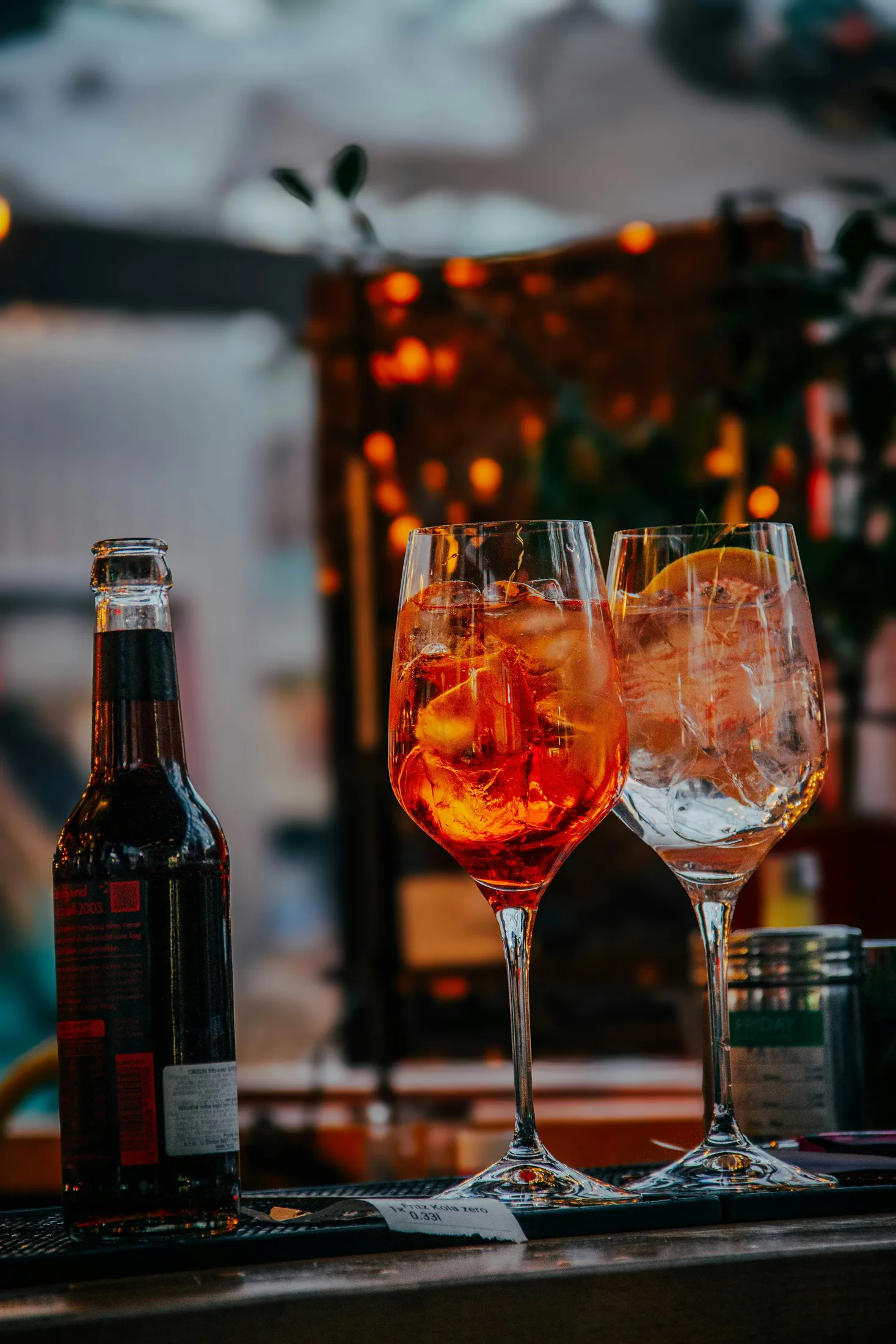 Cocktails at the bar