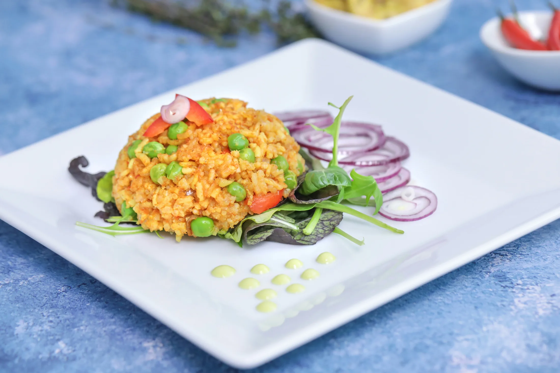 A plated rice dish